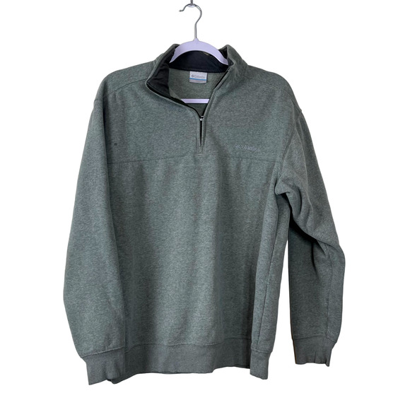 Columbia Gray 1/4 Zip Fleece Pullover Jacket Mens Large - Picture 1 of 7